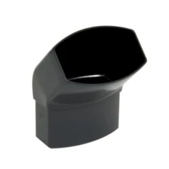 Accessoires Descentes Coude Ovoïde Nicoll Pour Tube De Descente 90 X 56 Mm - Angle 45°- Mâle/Femelle - Techtan - Gris Anthracite