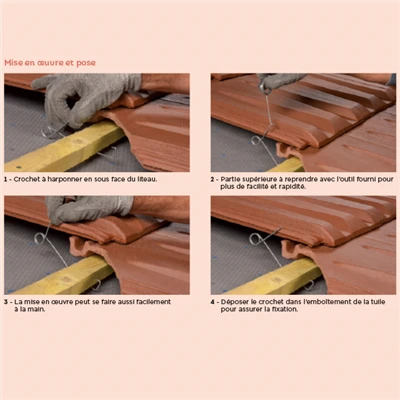 Edilians Crochets Pour Tuiles Crochet HARPON GM Symétrique - Fixation Pour Tuiles à Emboîtement - Boîte De 500 Pièces 6 Edilians Crochets Pour Tuiles Crochet HARPON GM Symétrique - Fixation Pour Tuiles à Emboîtement - Boîte De 500 Pièces – Image 4